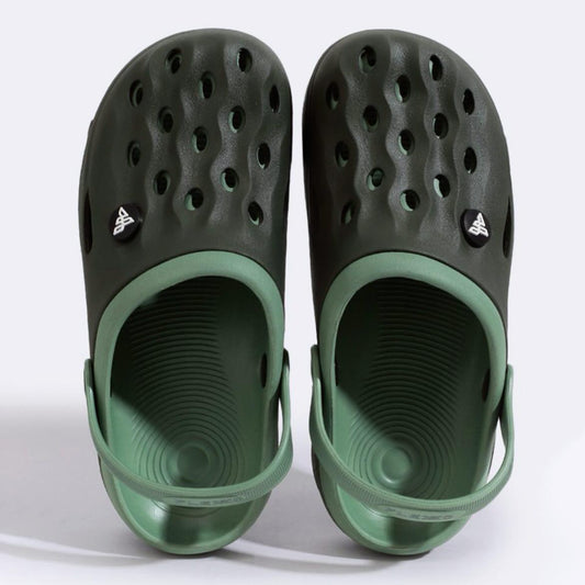 Comfort Crocs Mens Dark Olive Green/Light Green